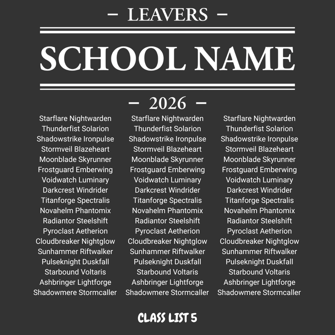 School Leaver Design