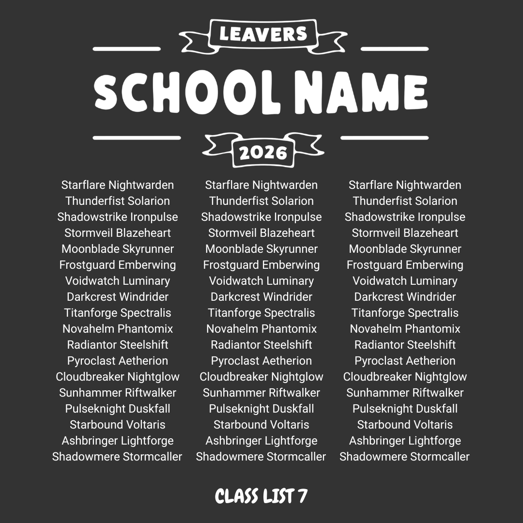 School Leaver Design