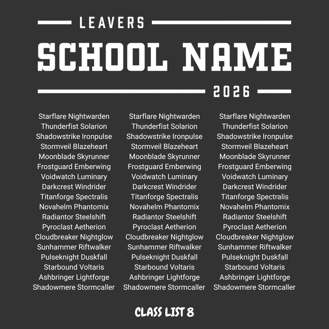 School Leaver Design