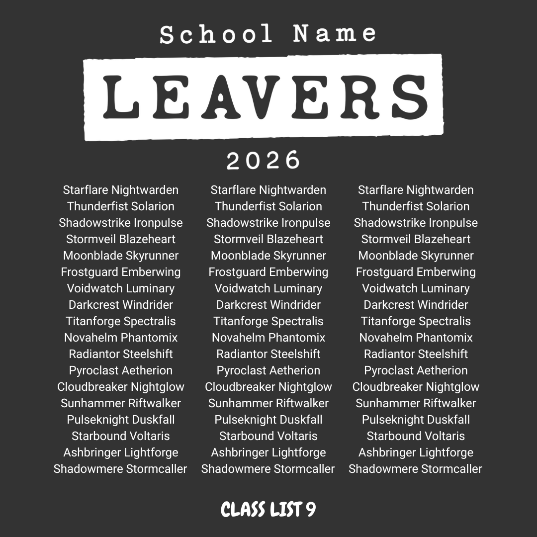 School Leaver Design