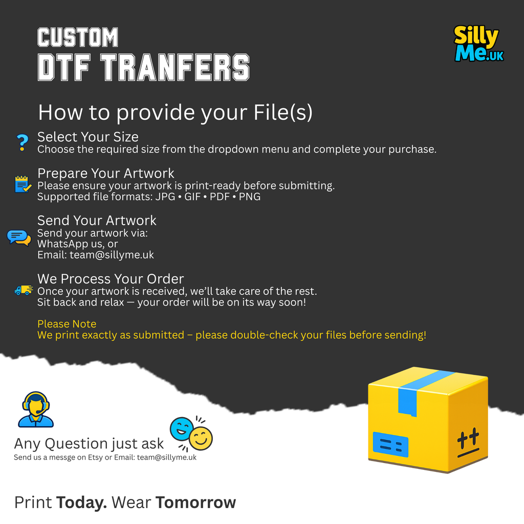 DTF Transfers Ready to Press - Using your own Gang Sheet