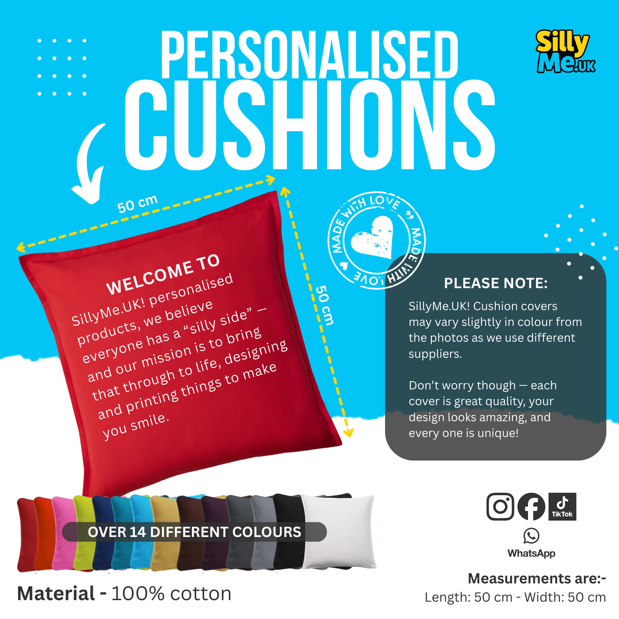 Personalised Cushion Contains a Hug