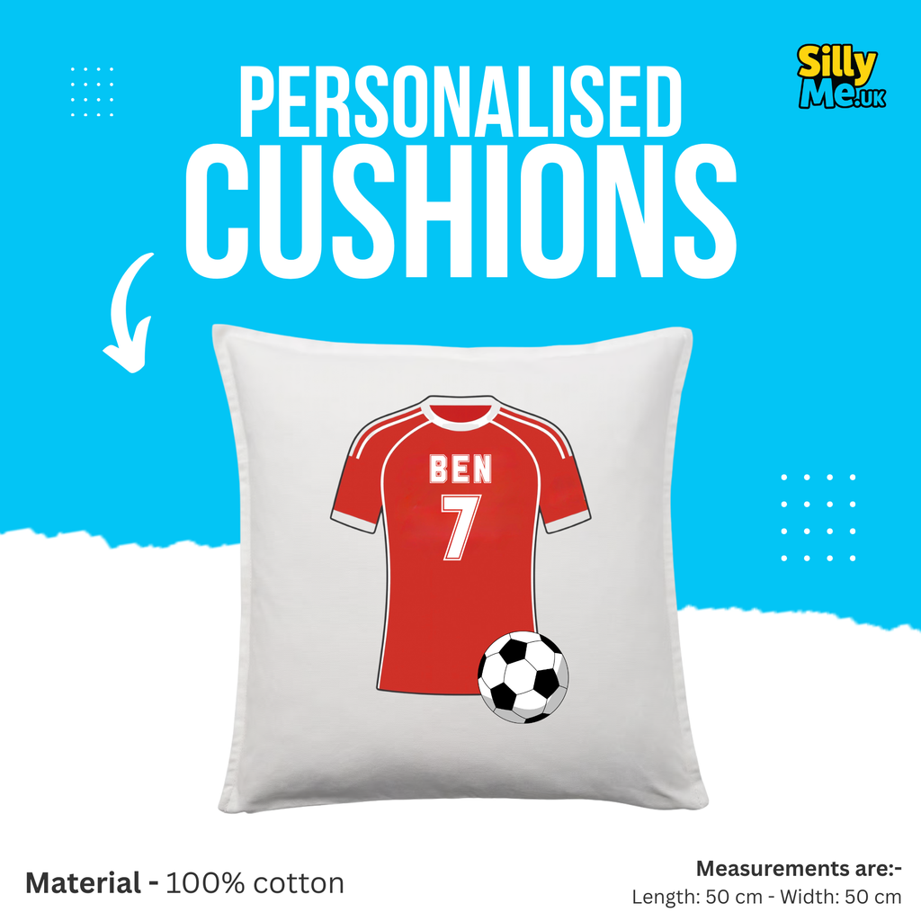 Personalised Football T-Shirt Cushion
