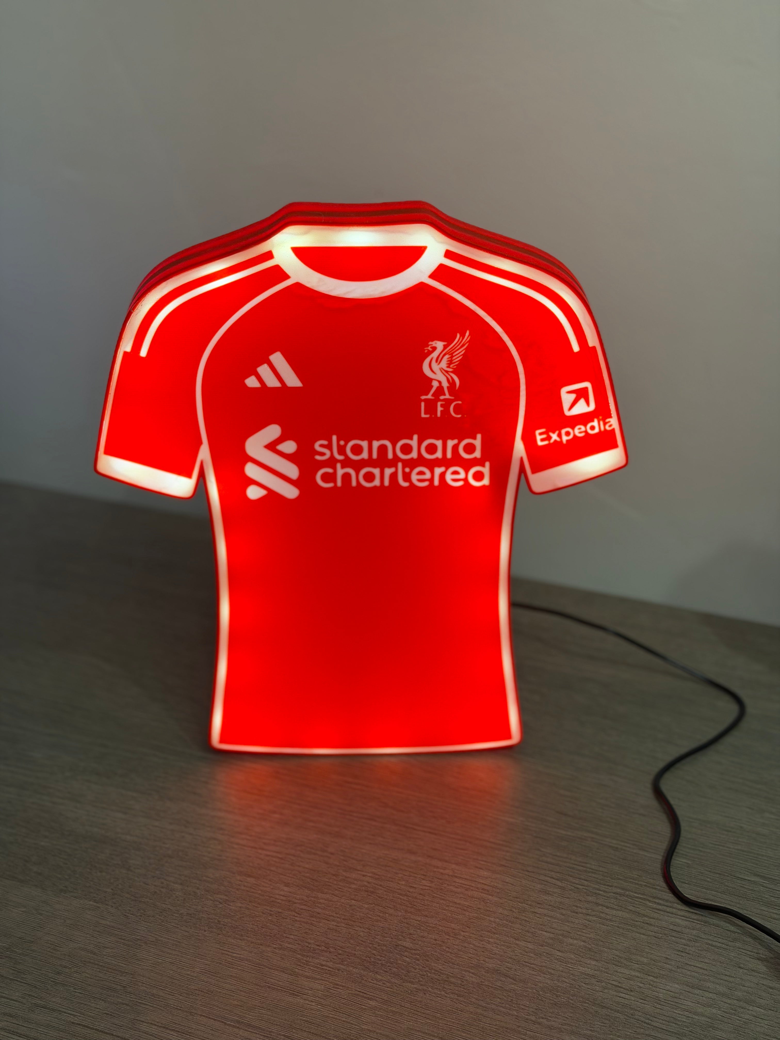 Liverpool Football T-Shirt LED Light Box