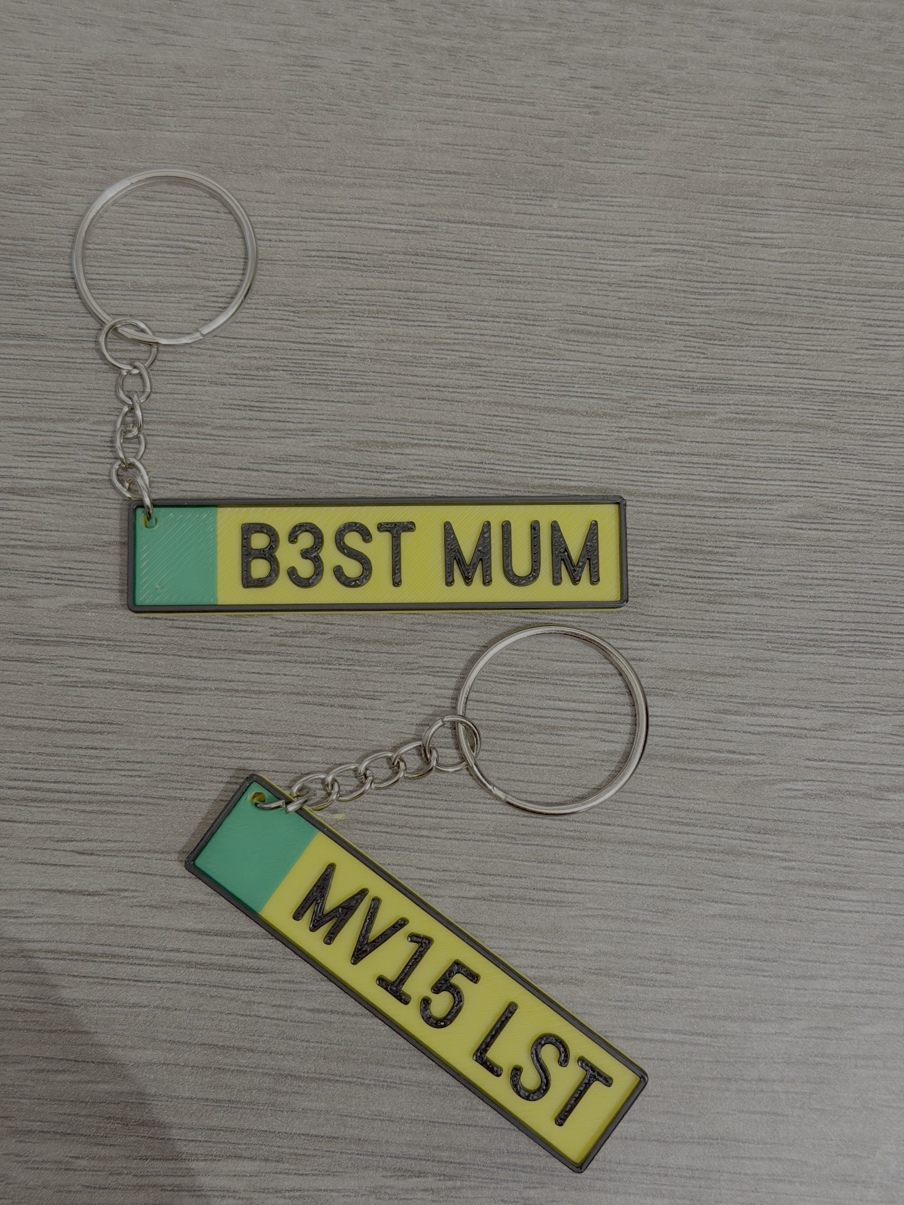 Personalised Number Plate Keyring