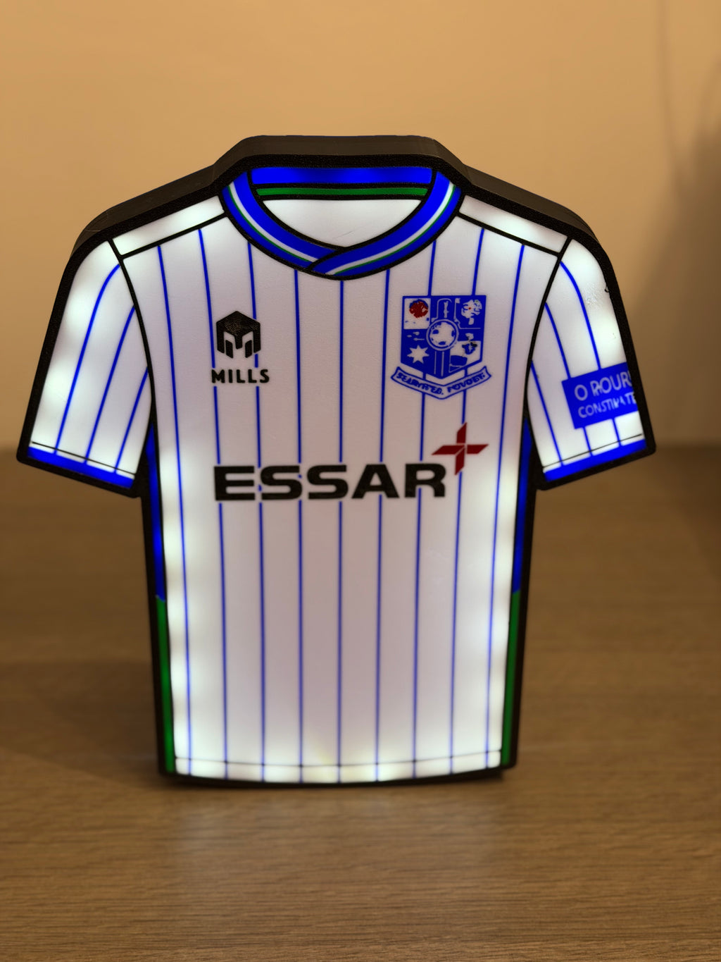 Tranmere Rovers Football T-Shirt LED Light Box
